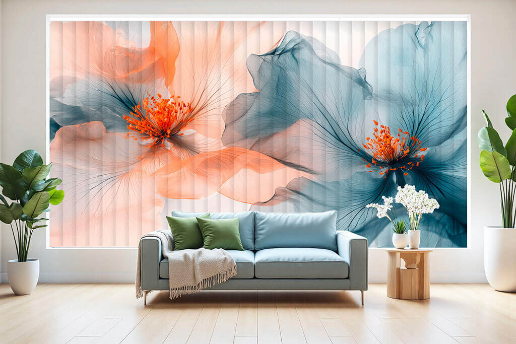 Fotožaluzie Oranžová a modrá kytka 10